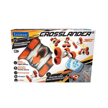 LEXIBOOK - CROSSLANDER - Voiture télécommandée tout-terrain lumineuse programmable et rechargeable avec contrôle au poignet