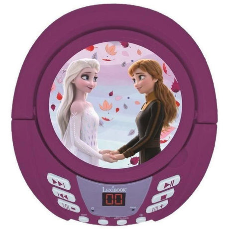 Lecteur CD Bluetooth La Reine des Neiges avec Effets Lumineux - LEXIBOOK - Transportable - Karaoké - Bleu
