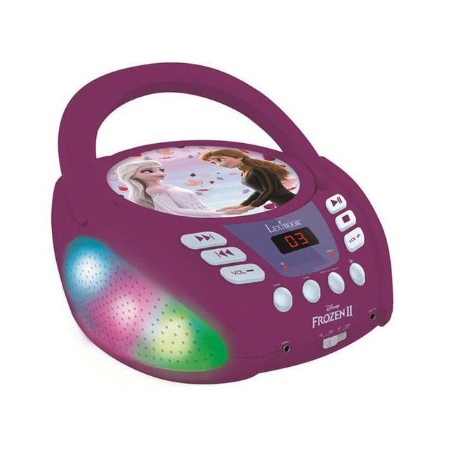 Lecteur CD Bluetooth La Reine des Neiges avec Effets Lumineux - LEXIBOOK - Transportable - Karaoké - Bleu