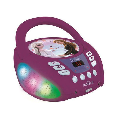 Lecteur CD Bluetooth La Reine des Neiges avec Effets Lumineux - LEXIBOOK - Transportable - Karaoké - Bleu
