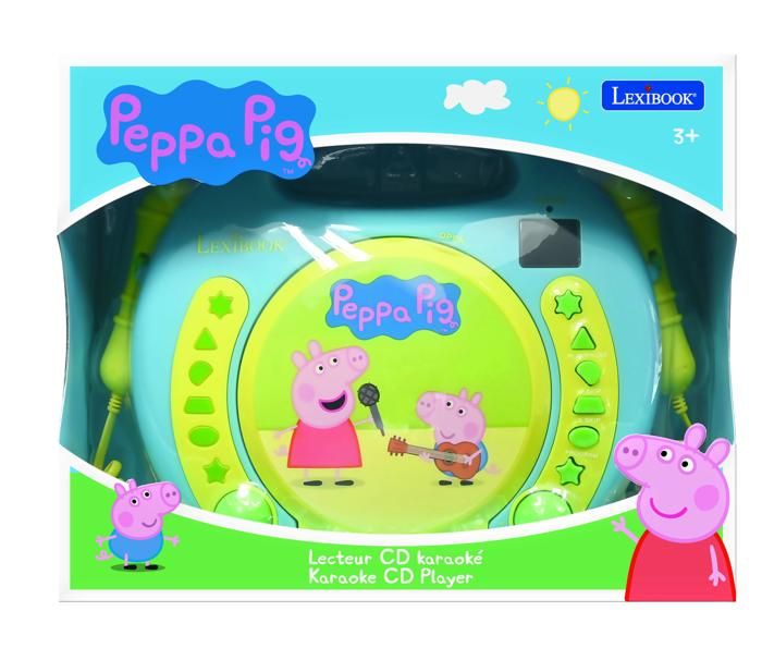 Lecteur CD Karaoké Peppa Pig avec 2 microphones - LEXIBOOK