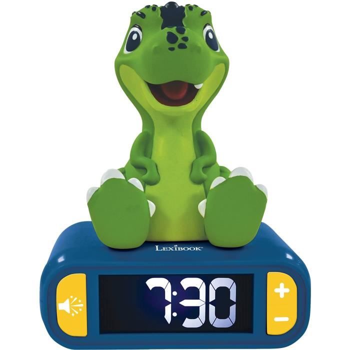 Lexibook - Dinosaur digital alarm clock - With luminous night light and sound effects