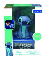 LEXIBOOK - Réveil veilleuse Stitch - Sons et mélodies, écran LCD rétro-éclairé et lumineux - Bleu