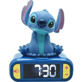 LEXIBOOK - Réveil veilleuse Stitch - Sons et mélodies, écran LCD rétro-éclairé et lumineux - Bleu
