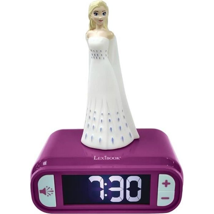 LEXIBOOK digital night light alarm clock - Frozen 2 - 3D light and sound - White and purple - Children