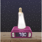 LEXIBOOK - Réveil veilleuse Elsa La Reine des Neiges - Sons et mélodies, écran LCD rétro-éclairé et lumineux - Blanc, Violet