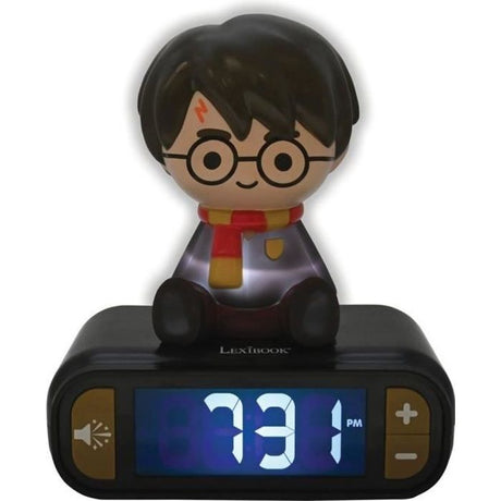 LEXIBOOK - Réveil veilleuse Harry Potter - Sons et mélodies, écran LCD rétro-éclairé et lumineux - Noir