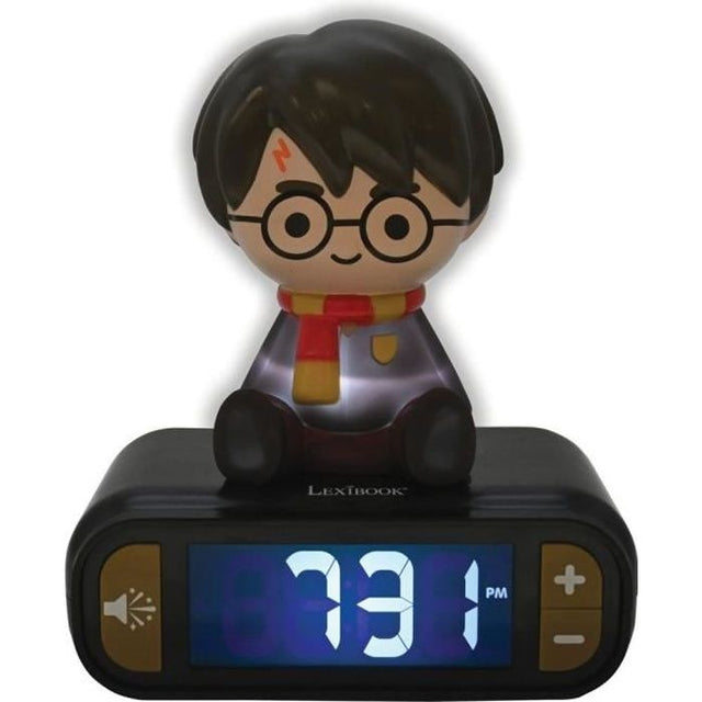 LEXIBOOK - Réveil veilleuse Harry Potter - Sons et mélodies, écran LCD rétro-éclairé et lumineux - Noir
