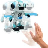 Lexbook - Robot Programmable Powerman Advance  - Quiz, Musique, Jeux, Histoires - Avec télécommande - Blanc et Bleu