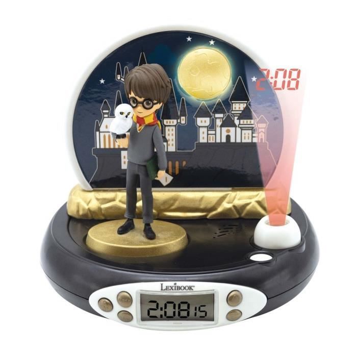 Lexibook - Harry Potter - Réveil Projecteur -  Veilleuse et Projection de l'heure au Plafond -  Effets sonores - Piles