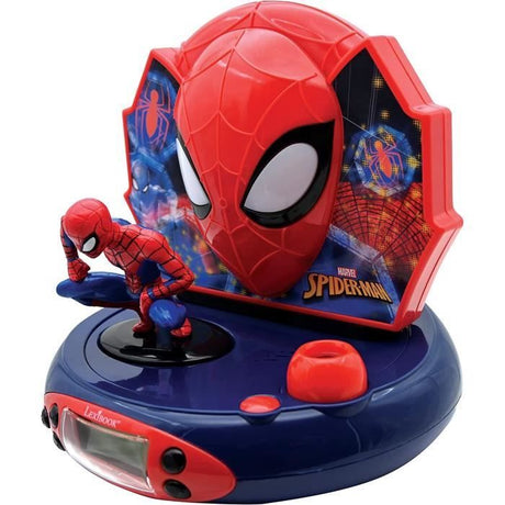 Lexibook - Spiderman - Réveil Projecteur -  Veilleuse et Projection de l'heure au Plafond -  Effets sonores - Piles