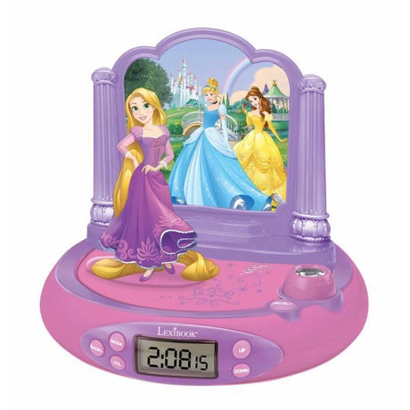 Lexibook - Disney Princesses Raiponce - Réveil Projecteur -  Veilleuse et Projection de l'heure au Plafond -  Effets sonores - Piles