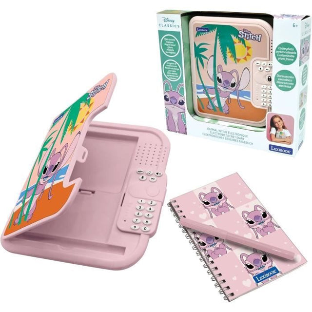Lexibook - Journal intime électronique - Disney Angel - Stylo + carnet Inclus - Interactif - Mot de Passe - Effet sonores - SD50D