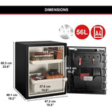 MASTER LOCK Coffre-fort ignifugé et résistant a l'eau (code tactile + alarme) 56,5 L
