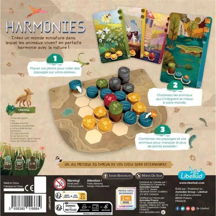 Jeu de société - LIBELLUD - Harmonies - 8 ans - Intérieur - Mixte - Jeu de plateau