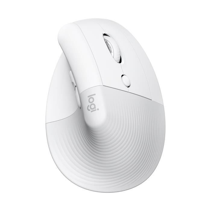 Souris Logitech Lift Ergonomique Verticale, Sans Fil, Silencieuse - Blanc