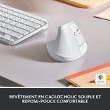 Souris Logitech Lift Ergonomique Verticale, Sans Fil, Silencieuse - Blanc