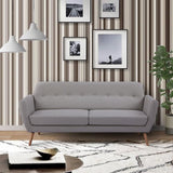 Canapé - 3 places - LILLY - Tissu Beige - 193 x 79 x 86 cm - SENHO