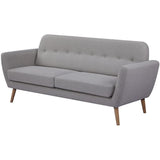 Canapé - 3 places - LILLY - Tissu Beige - 193 x 79 x 86 cm - SENHO