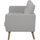 Canapé - 3 places - LILLY - Tissu Gris clair - 193 x 79 x 86 cm - SENHO