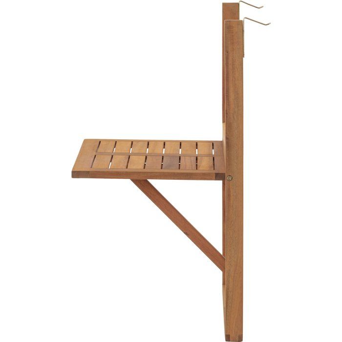 Table de balcon suspendue - LILOU - Bois d'acacia FSC - Pliable - 64 x 43 x 80 cm