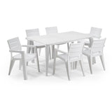 Table de jardin - Rectangulaire - Coloris : blanc - En résine - 6 personnes - LIMA - Allibert by KETER