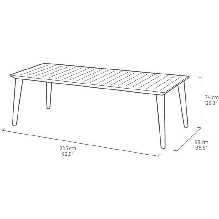 Table de jardin - rectangulaire - blanc - en résine - 8 a 10 personnes - Lima -Allibert by KETER
