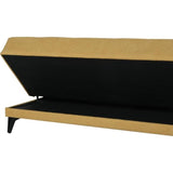 Banquette convertible 3 places - LIMRA - Tissu moutarde - 2 coussins - Coffre de rangement -  190 x 87 x 87 cm