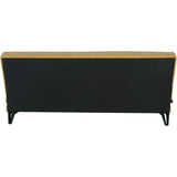 Banquette convertible 3 places - LIMRA - Tissu moutarde - 2 coussins - Coffre de rangement -  190 x 87 x 87 cm