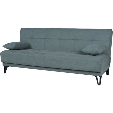 Banquette convertible 3 places - LIMRA - Tissu menthe- 2 coussins - 190 x 87 x 87 cm
