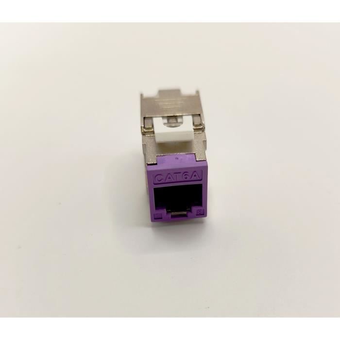 Pack de 8 noyaux keystone RJ45 Cat.6a - LINEAIRE - PRC624AK8 - 2 avec façades colorées