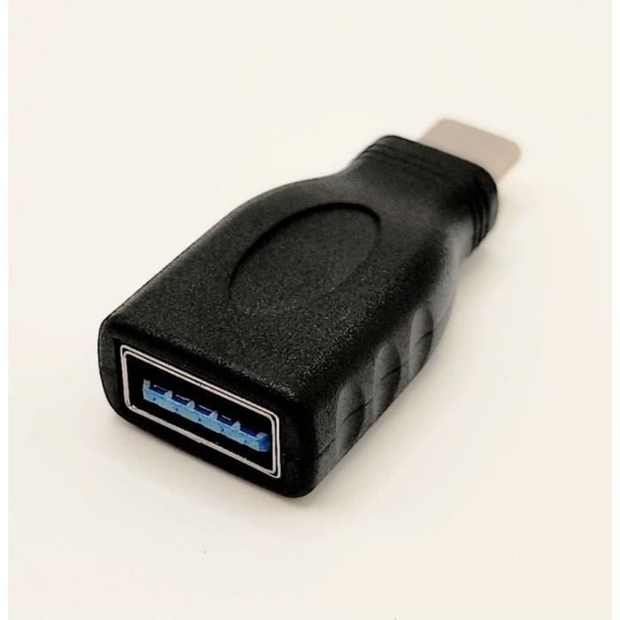 Adaptateur monobloc USB-C mâle / A 3.0 femelle - LINEAIRE - AD331