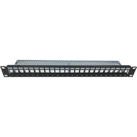 Panneau de brassage 24 ports + 24 noyaux keystone RJ45 Cat.6a - LINEAIRE - KIT5024AS - Courts - Blindés