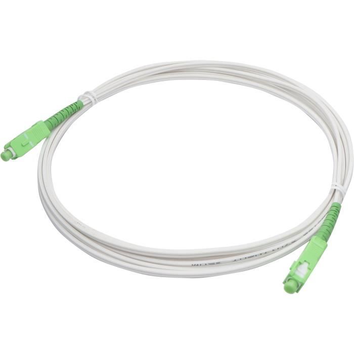 Câble fibre optique SC-APC / SC-APC - LINEAIRE - FB122I - Pour Orange Livebox, SFR box fibre, Bouygues Télécom BBox - 15 m