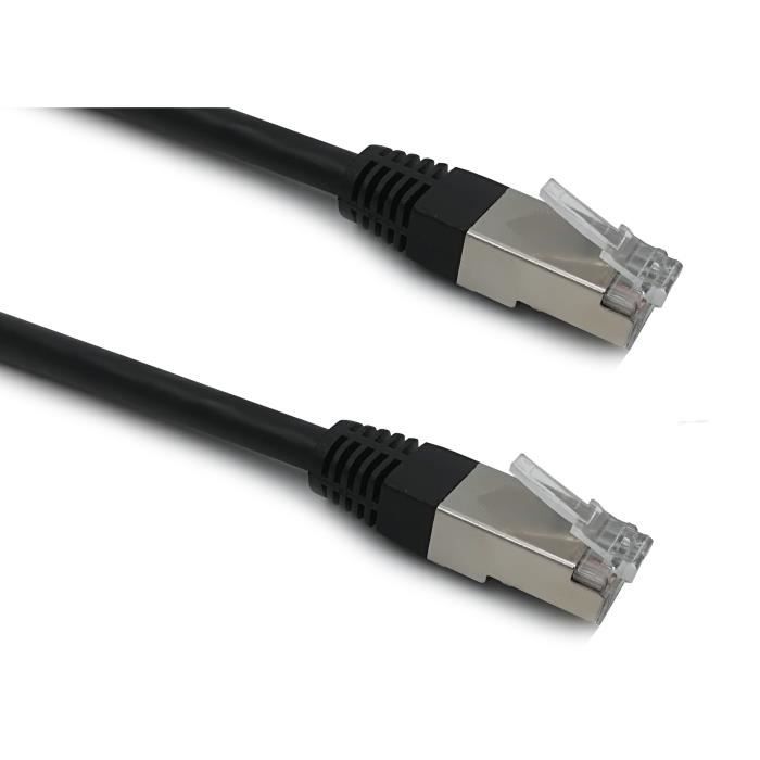 Câble RJ45 - LINEAIRE - PCC6FNA5 - Cat.6 - Blindé - F/UTP - Noir - 0,5m