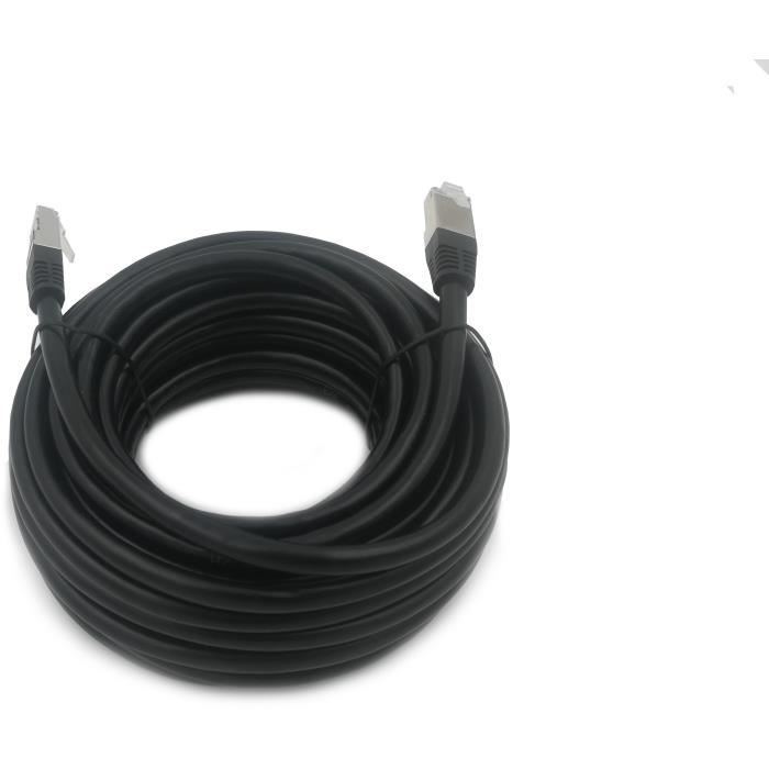 Câble RJ45 - LINEAIRE - PCC6FNI - Cat.6 - Blindé - F/UTP - Noir - 15m