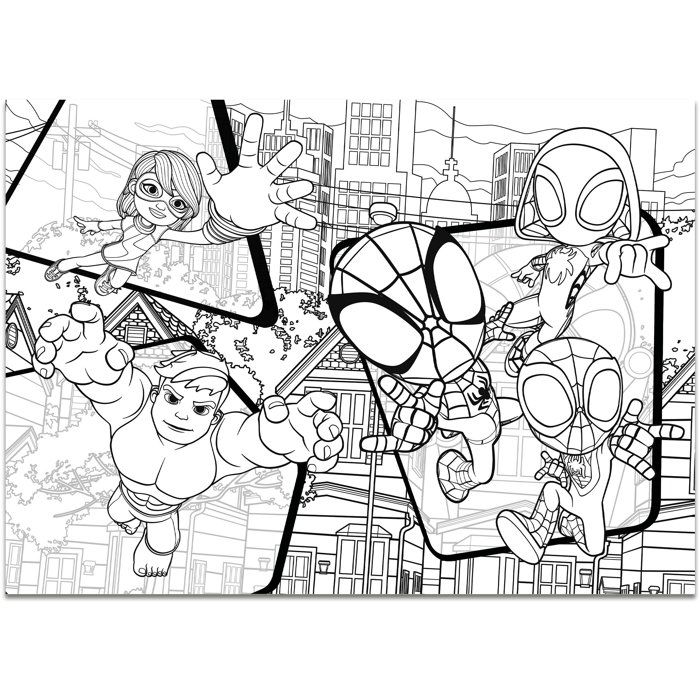 Puzzle MaxiFloor double face - Spidey - LISCIANIGIOCHI - 4 x 48 pieces - Des 4 ans