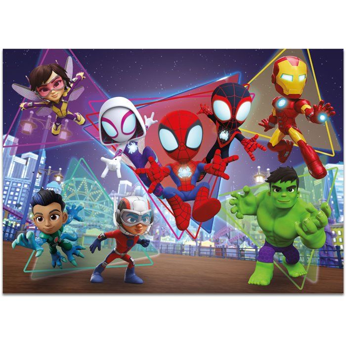 Puzzle MaxiFloor double face - Spidey - LISCIANIGIOCHI - 4 x 48 pieces - Des 4 ans