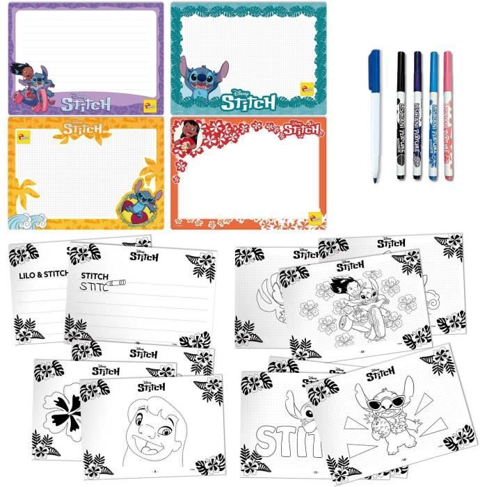 Kit de dessin - LISCIANIGIOCHI - STITCH - Feutres parfumés - Crayons decouleur, autocollants