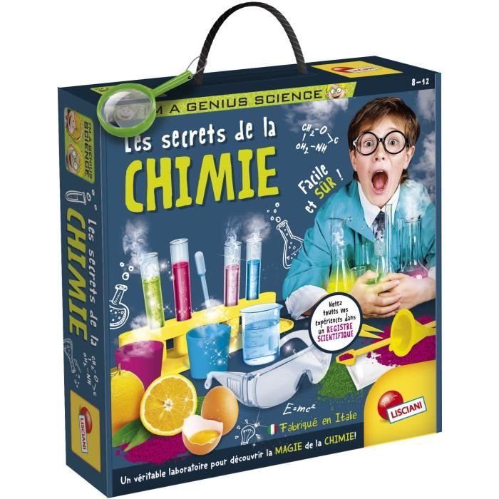 Laboratoire chimie - LISCIANI - I'm a Genius - Secrets de la chimie - 50 expériences - Matériel complet - Activités sûres