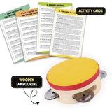 Jeu musical - LISCIANI - Montessori Box - L'ouie - Tambourin en bois - Rythme et audition - Activités Montessori