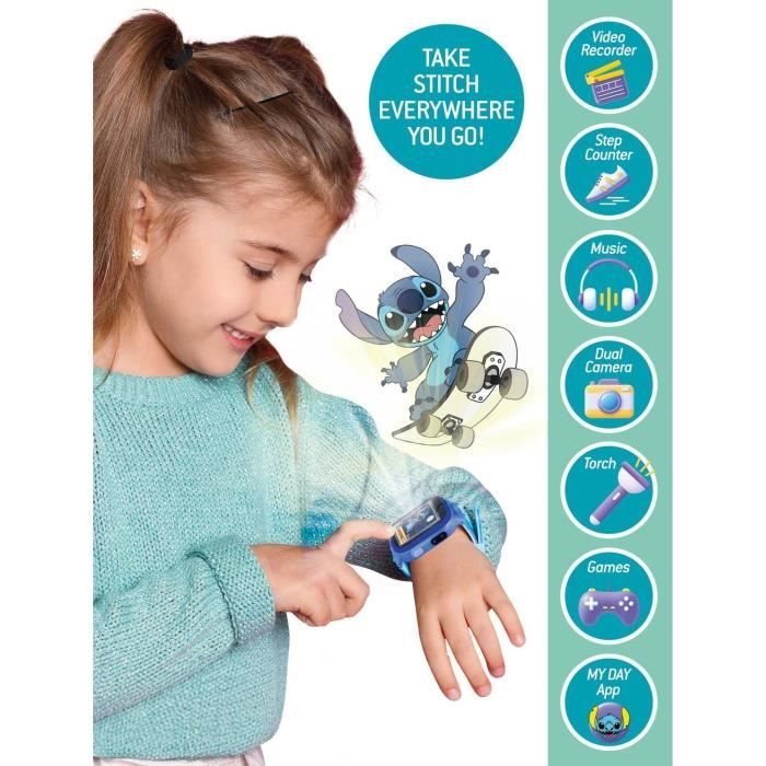 Montre Éducative - HI TECH - STITCH - Cadrans personnalisables, 5 Jeux interactifs