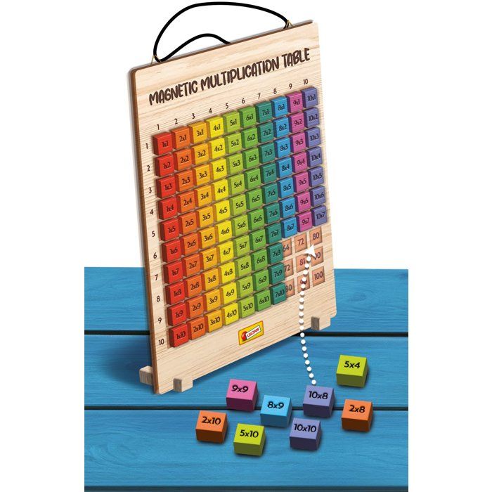 TALENT SCHOOL Table de Multiplication Magnétique Bois - LISCIANIGIOCHI - Pédagogie & Apprentissage Autonome - Des 6 ans