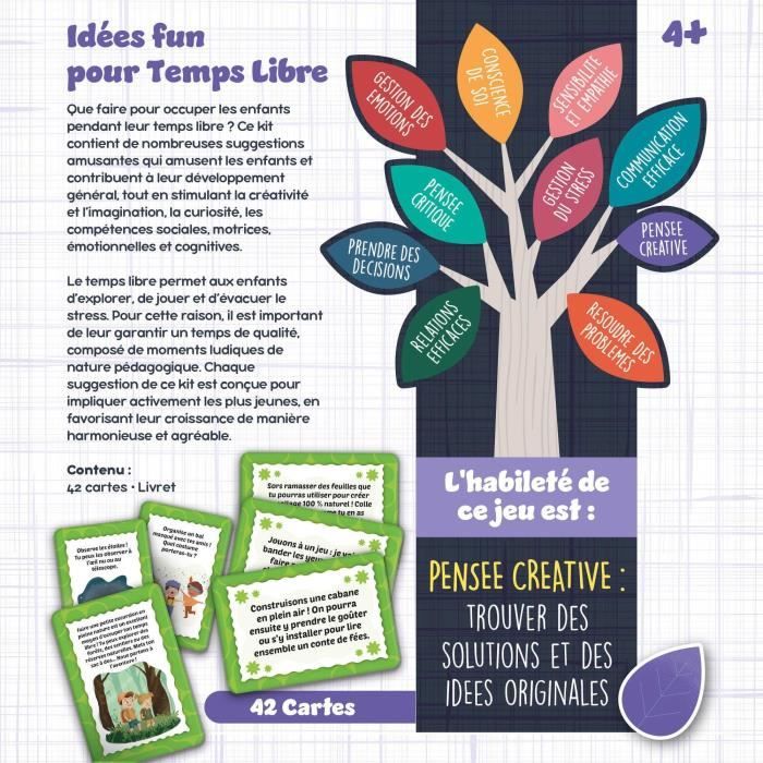 Jeu de cartes que faire en temps libre - Jeu Éducatif - LIFE SKILLS - Cartes illustrées