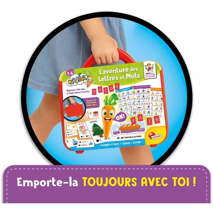 CAROTINA Stylo Parlant Valisette Aventure des Lettres et Mots - LISCIANIGIOCHI - Alphabet & Quiz - Des 3 ans