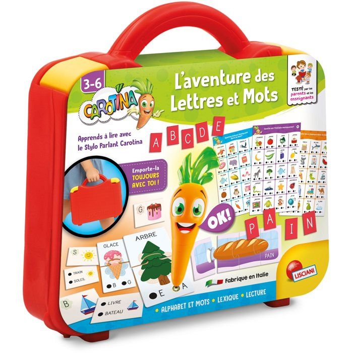 CAROTINA Stylo Parlant Valisette Aventure des Lettres et Mots - LISCIANIGIOCHI - Alphabet & Quiz - Des 3 ans