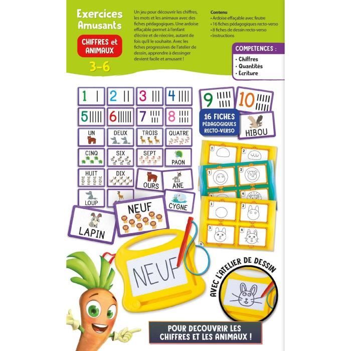 Calculs - Mini ardoise magique - CAROTINA - Apprentissage des chiffres