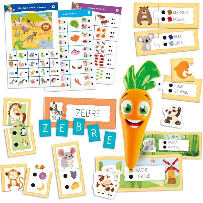 CAROTINA Valisette Encyclopédie des Animaux - Stylo Parlant - LISCIANIGIOCHI - Quiz & Bureau Portable - Des 3 ans