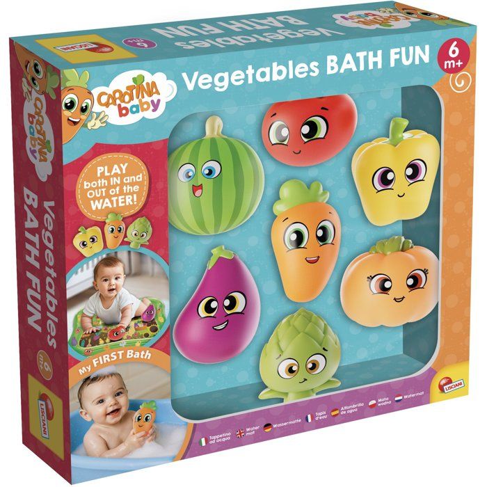 CAROTINA Baby Potager de Bain - Jeu de Bain - LISCIANIGIOCHI - Jouets Flottants & Couleurs Vives - Des 6 mois