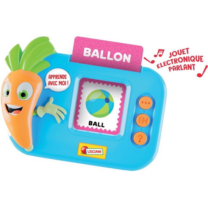 CAROTINA Le Petit Polyglotte - Jeu Éducatif Bilingue - LISCIANIGIOCHI - 100 Mots & Quiz Interactif - Des 3 ans